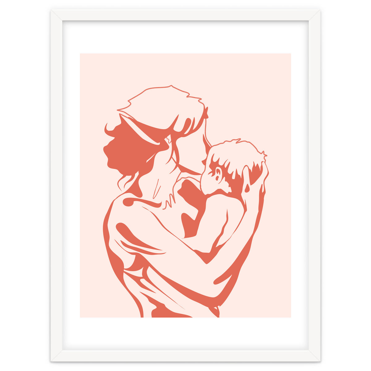 Motherhood, Human Emotion Line Art, Mother Parents Child Baby, Love Care Expression Bohemian Concept