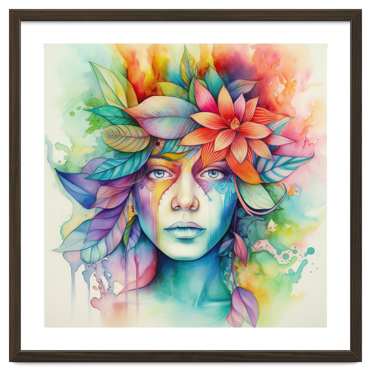 Watercolor Tropical Woman #2