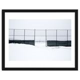 The entrance gate of the snow-covered baseball field thumbnail