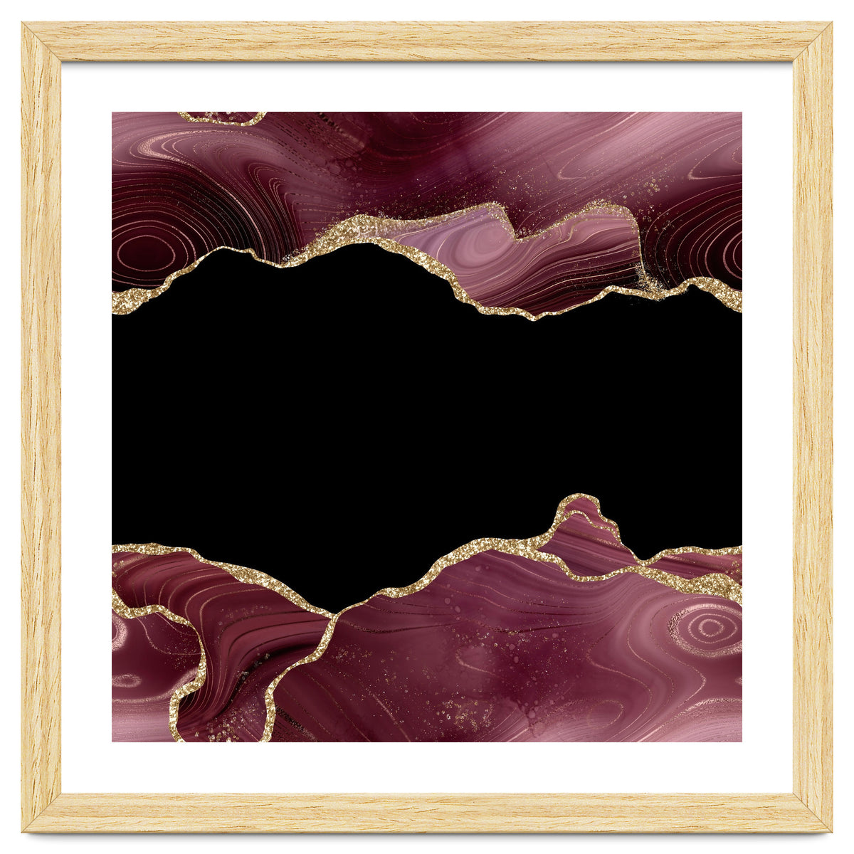 Burgundy & Gold Glitter Agate Texture 04