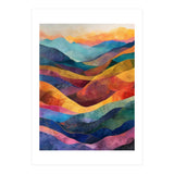 Jewel-Toned Abstract Mountain Landscape Wall Art (Print Only) thumbnail
