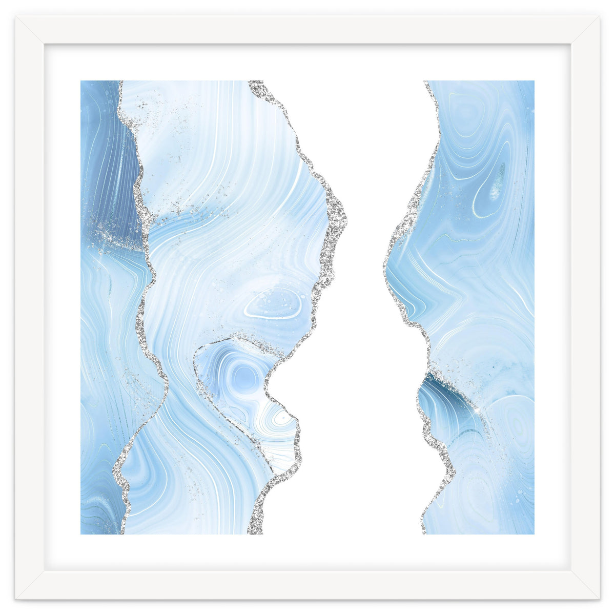 Blue & Silver Agate Glitter Texture 06