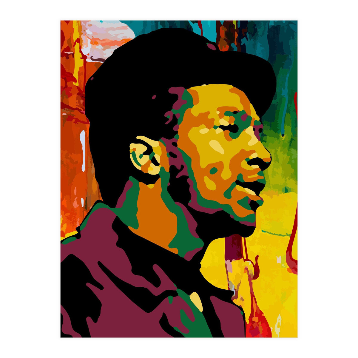 Fred Hampton Colorful Abstract Art (Print Only)