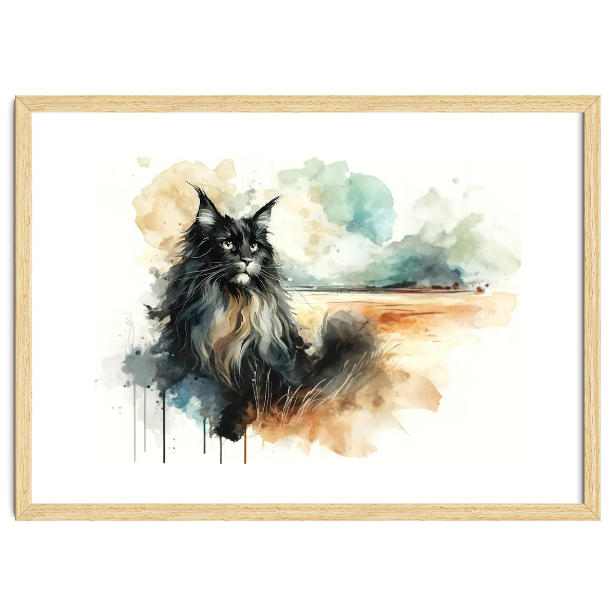 Majestic Cat In Coastal Landscape