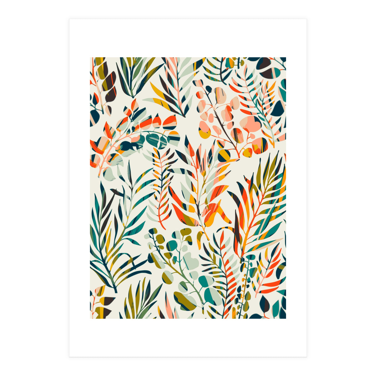 Colorful Leaves Pattern (Print Only)