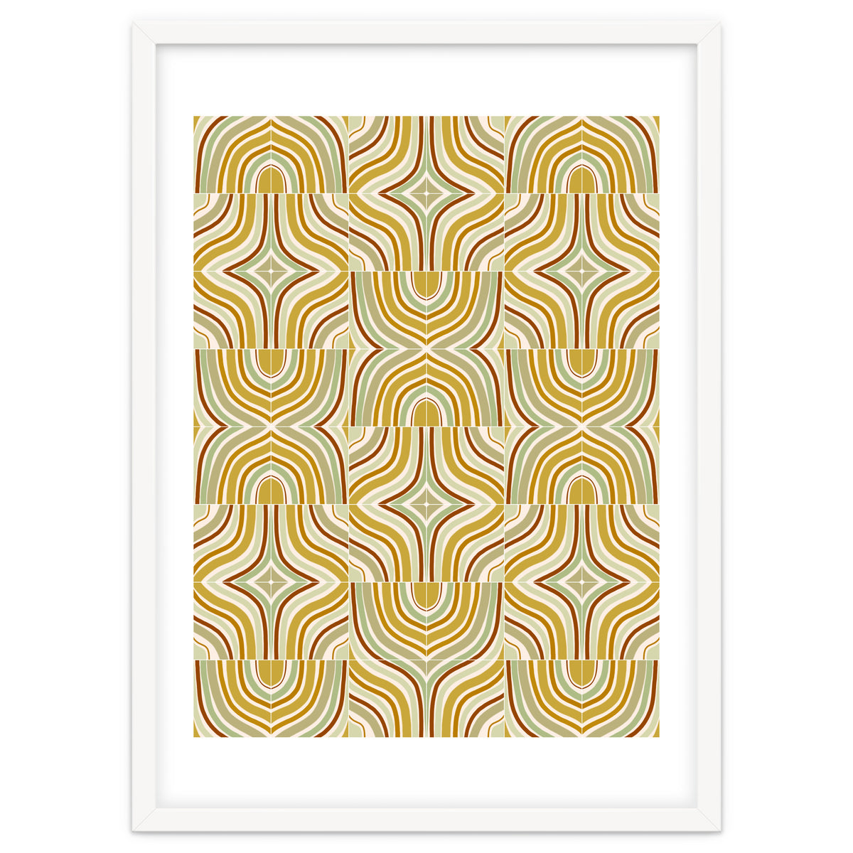 Ochre Retro Marbled Tiles