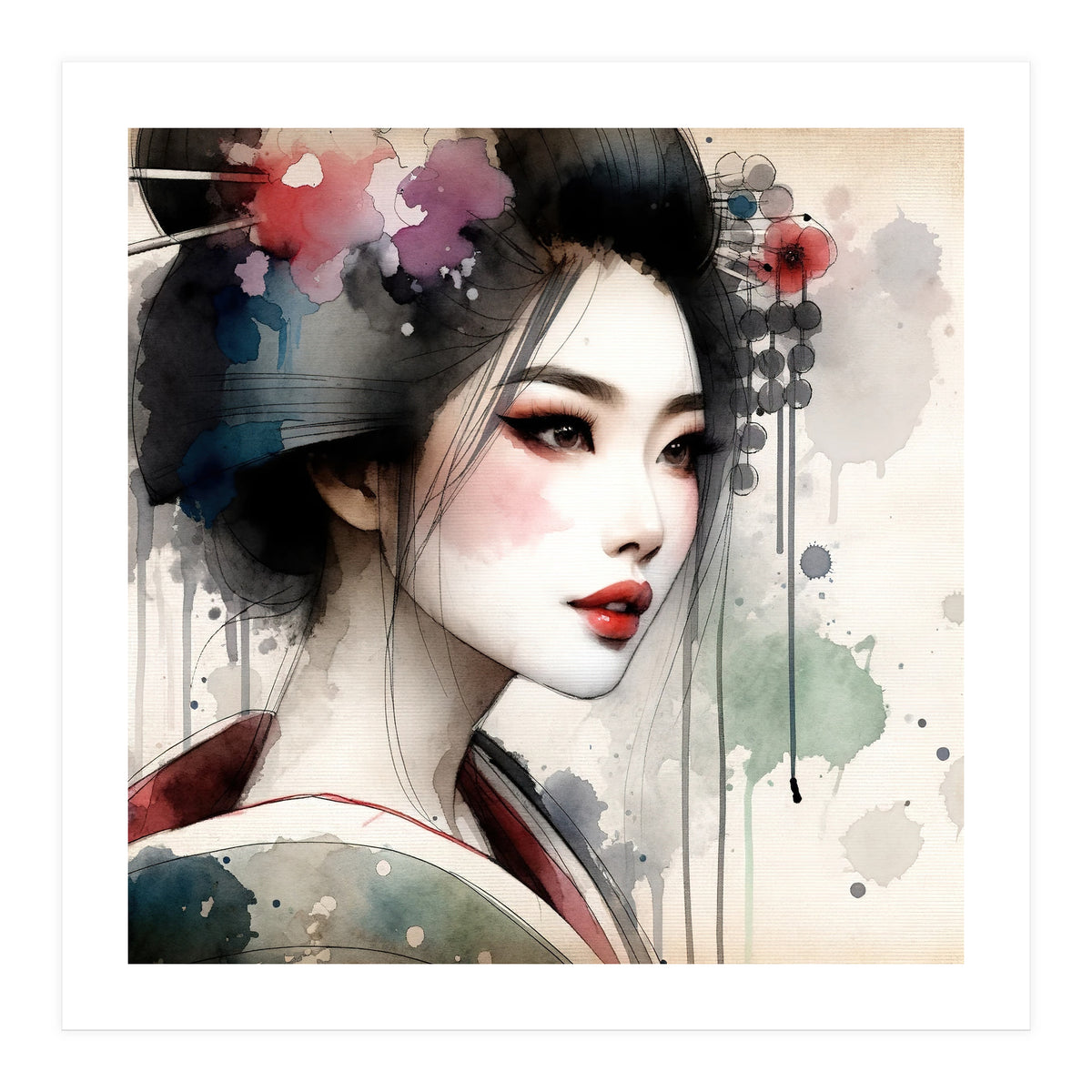 Soft Bloom Modern Geisha (Print Only)