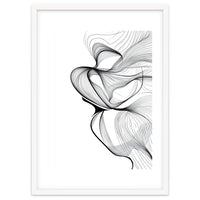 Abstract Black And White Swirls And Lines Flowing Art