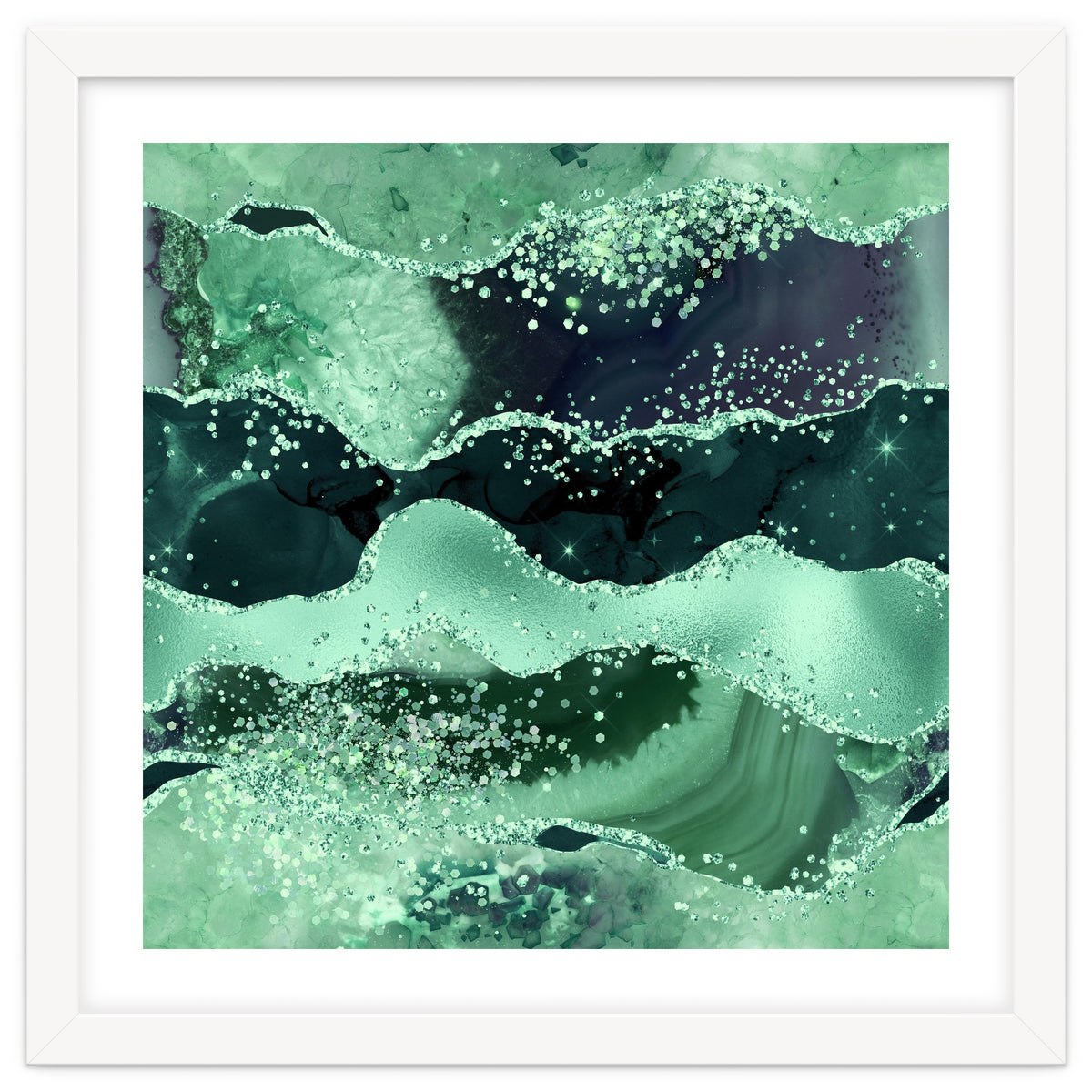 Emerald Glitter Agate Texture 06