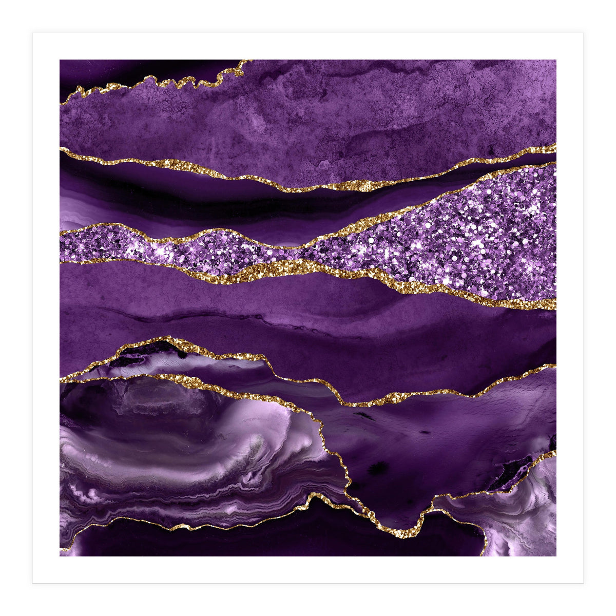 Agate Glitter Ocean Texture 01 (Print Only)