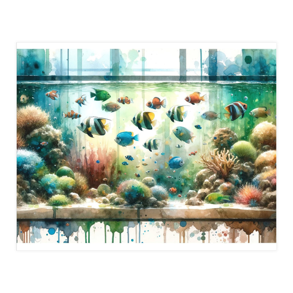 Colorful Aquarium Fish Tank (Print Only)