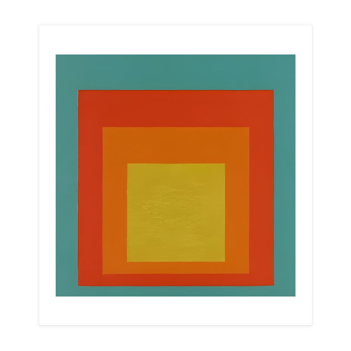 JOSEF ALBERS - HOMAGE TO THE SQUARE GREEN RED YELLOW ORANGE  (Print Only)