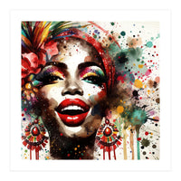 Brazilian Carnival Watercolor Portrait (Print Only)