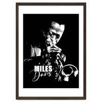 Miles Davis American Jazz Trumpeter in Grayscale