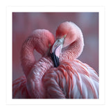 Cute Two Pink Flamingos (Print Only) thumbnail