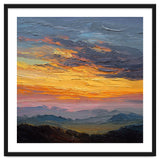 Vibrant Golden Hour Horizon Over Distant Mountain Ridges thumbnail