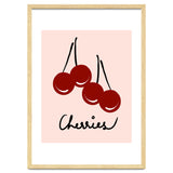 Cherries modern simple minimalistic red cute Fruit wall art thumbnail