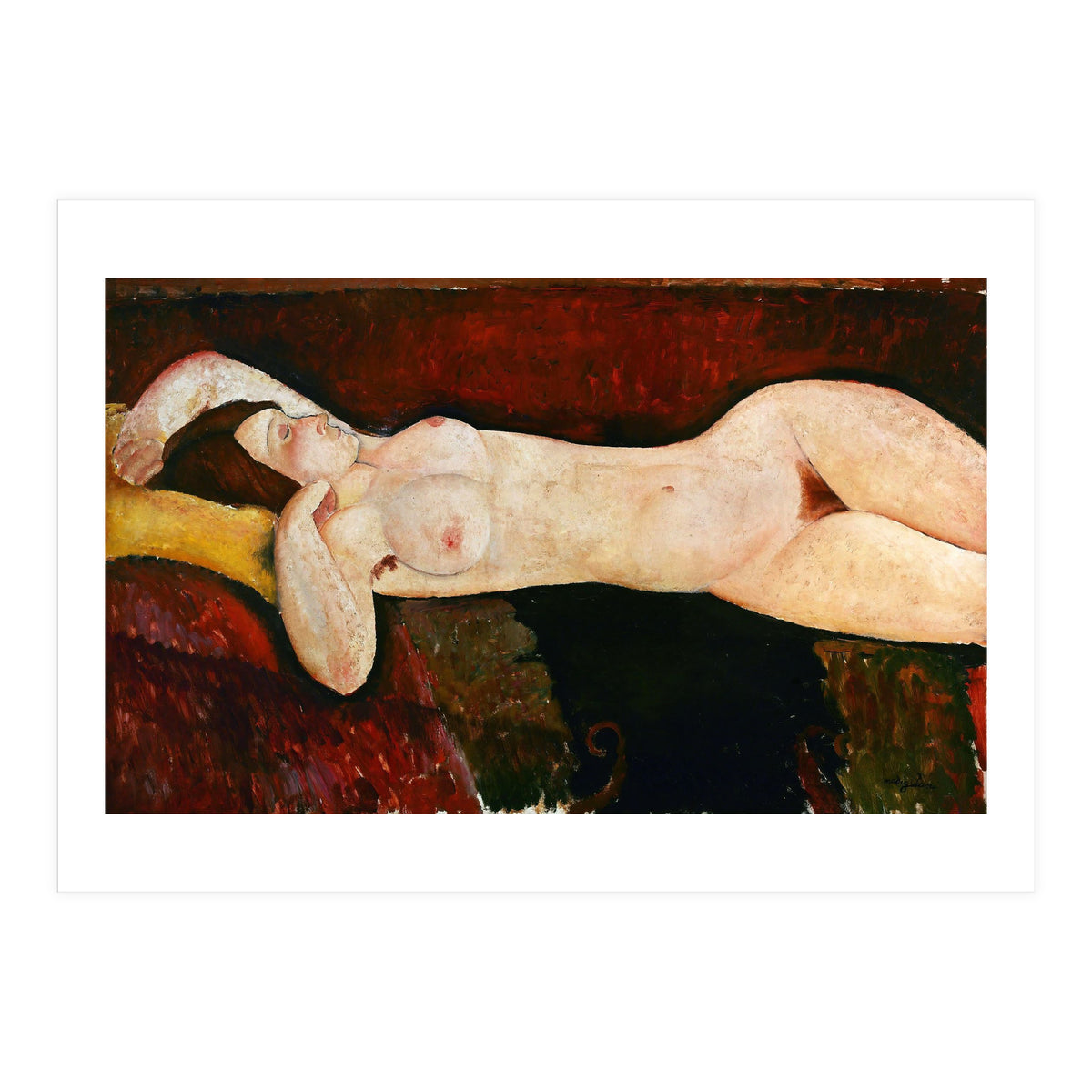 Amadeo Modigliani / 'Reclining Nude', c. 1919, Oil on canvas, 57 x 114 cm. (Print Only)