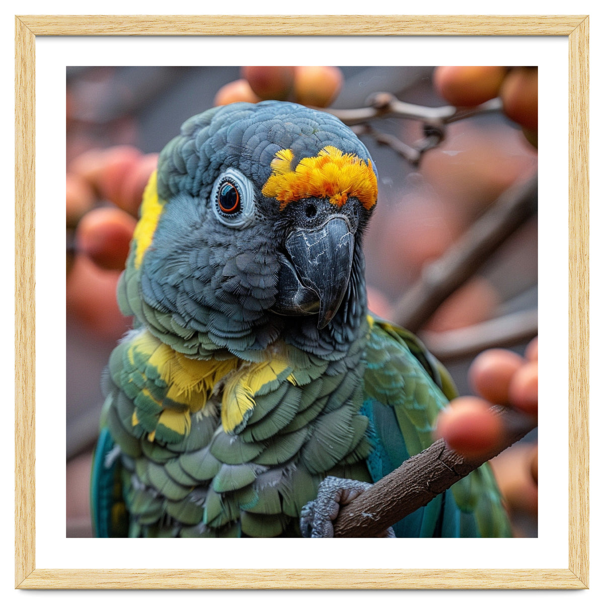 Yellow Headed Amazon Parrot Close Up Portrait