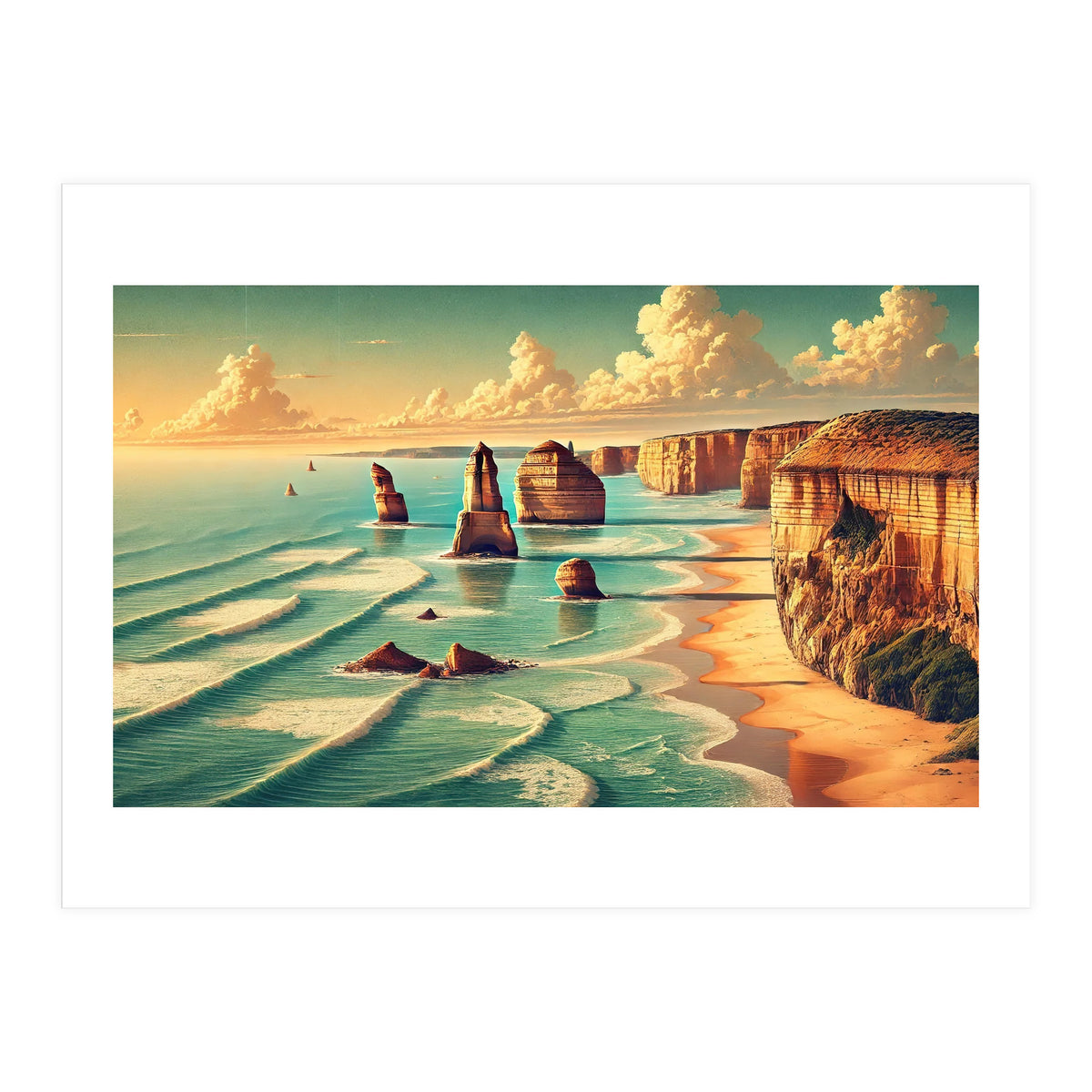 Vintage Australia, Great Ocean Road Poster (Print Only)