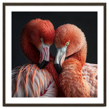 Close Up Of Two Flamingos Nuzzling Together thumbnail