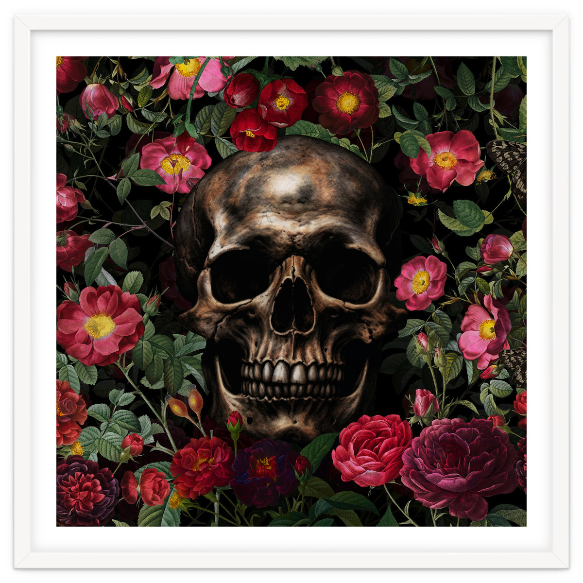 Baroque  Skull And Roses Night Garden 1