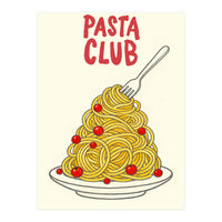Pasta Club Illustration, Spaghetti and Tomatoes Art Print for Kitchen Wall Decor (Print Only)