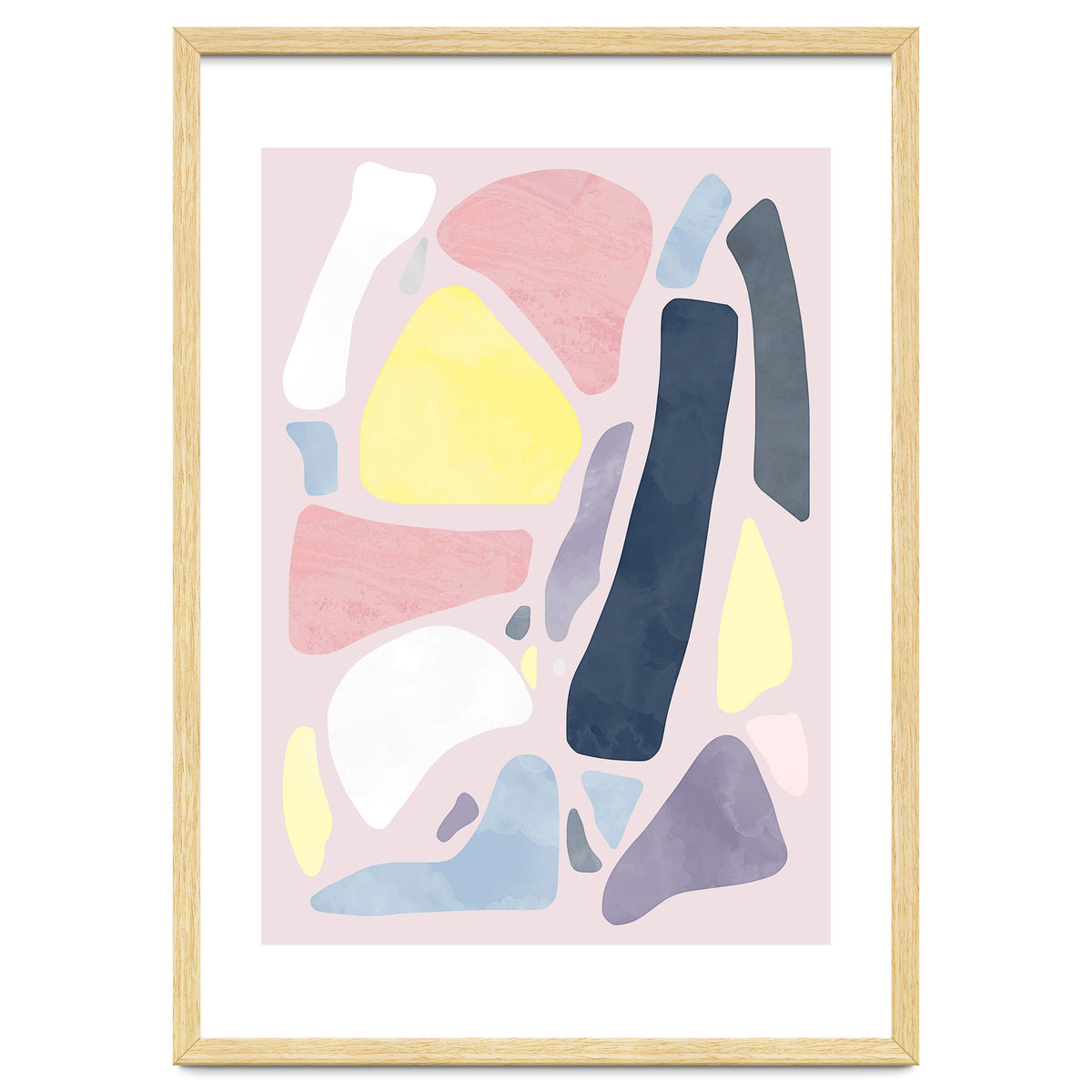 Organic Rustic Abstract Shapes Pastel I