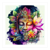 Floral Awakening Buddha (Print Only)