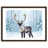 Reindeer with Christmas Lights, Deer Magical Winter Art thumbnail