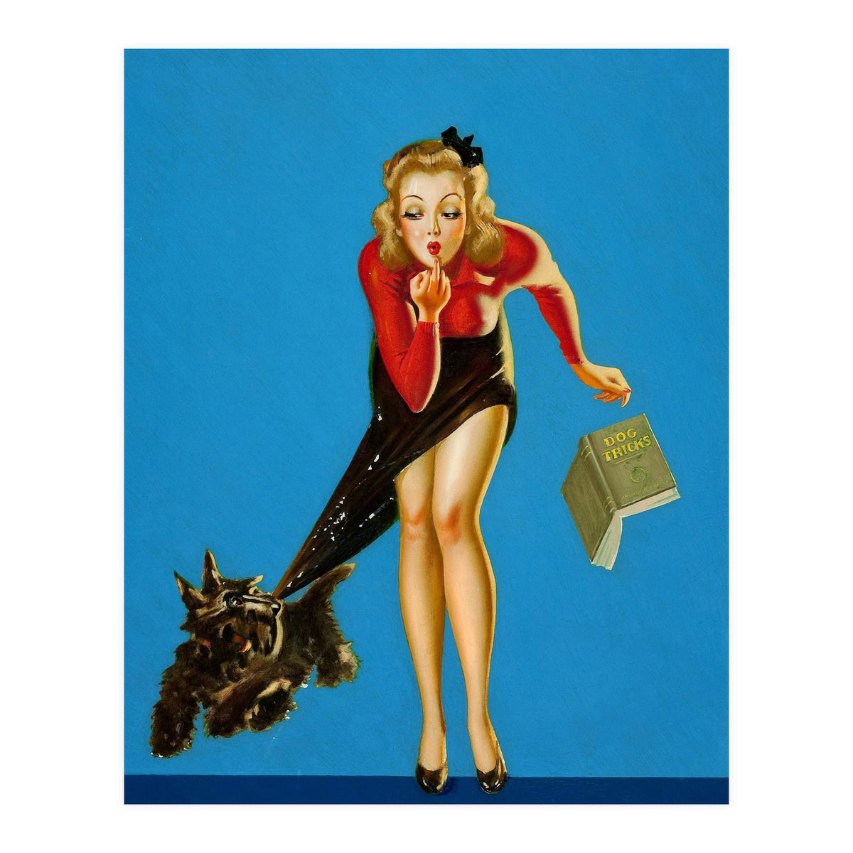 Pinup Girl And Dog Tricks (Print Only)