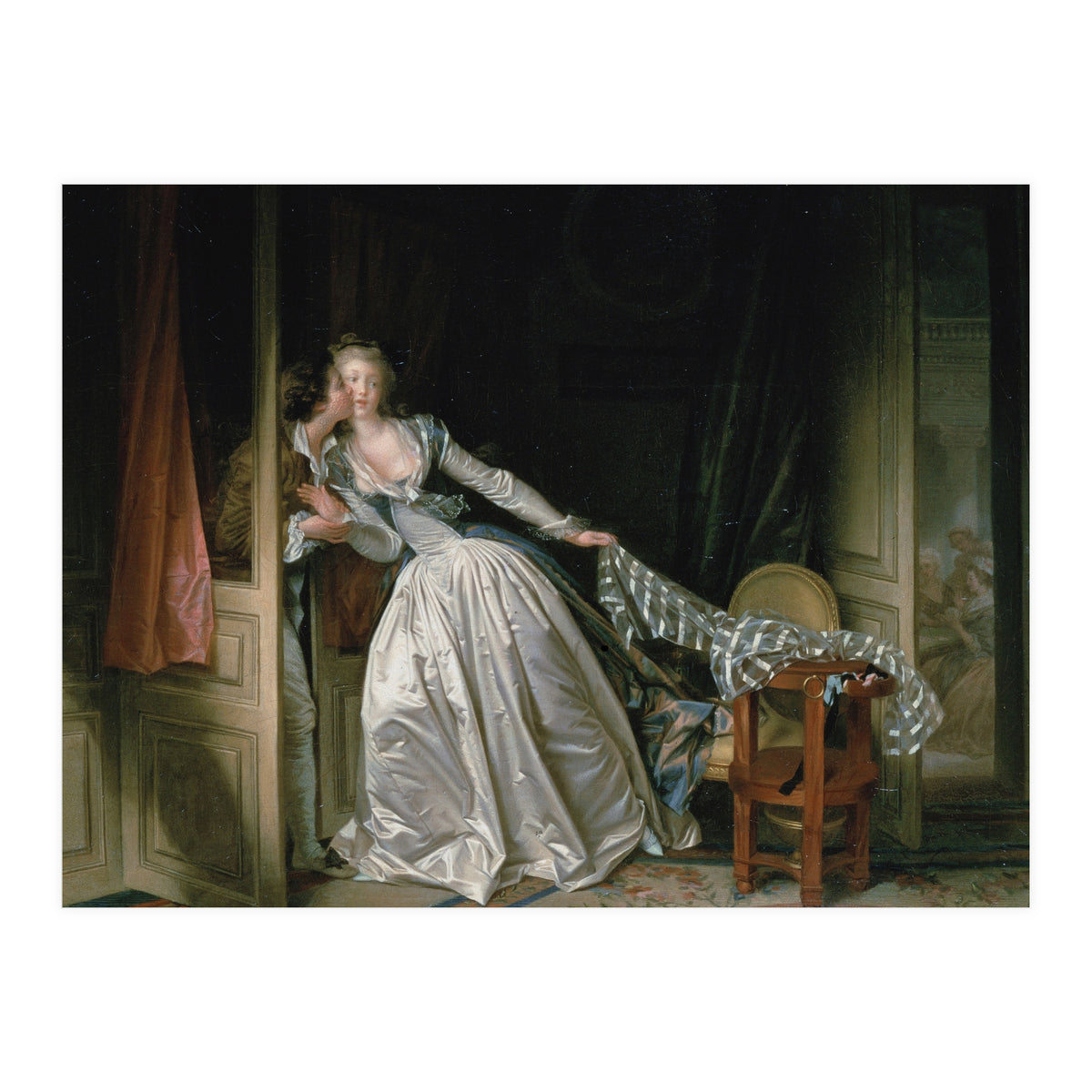 Jean-Honoré Fragonard – The Stolen Kiss | Elegant Rococo Romance & Secret Intimacy (Print Only)