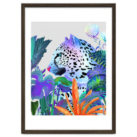 Holographic Leopard, Tropical Jungle Eclectic Nature, Colorful Botanical Wildlife, Boho Contemporary Animals, Tiger Cheetah Cat Maximalism