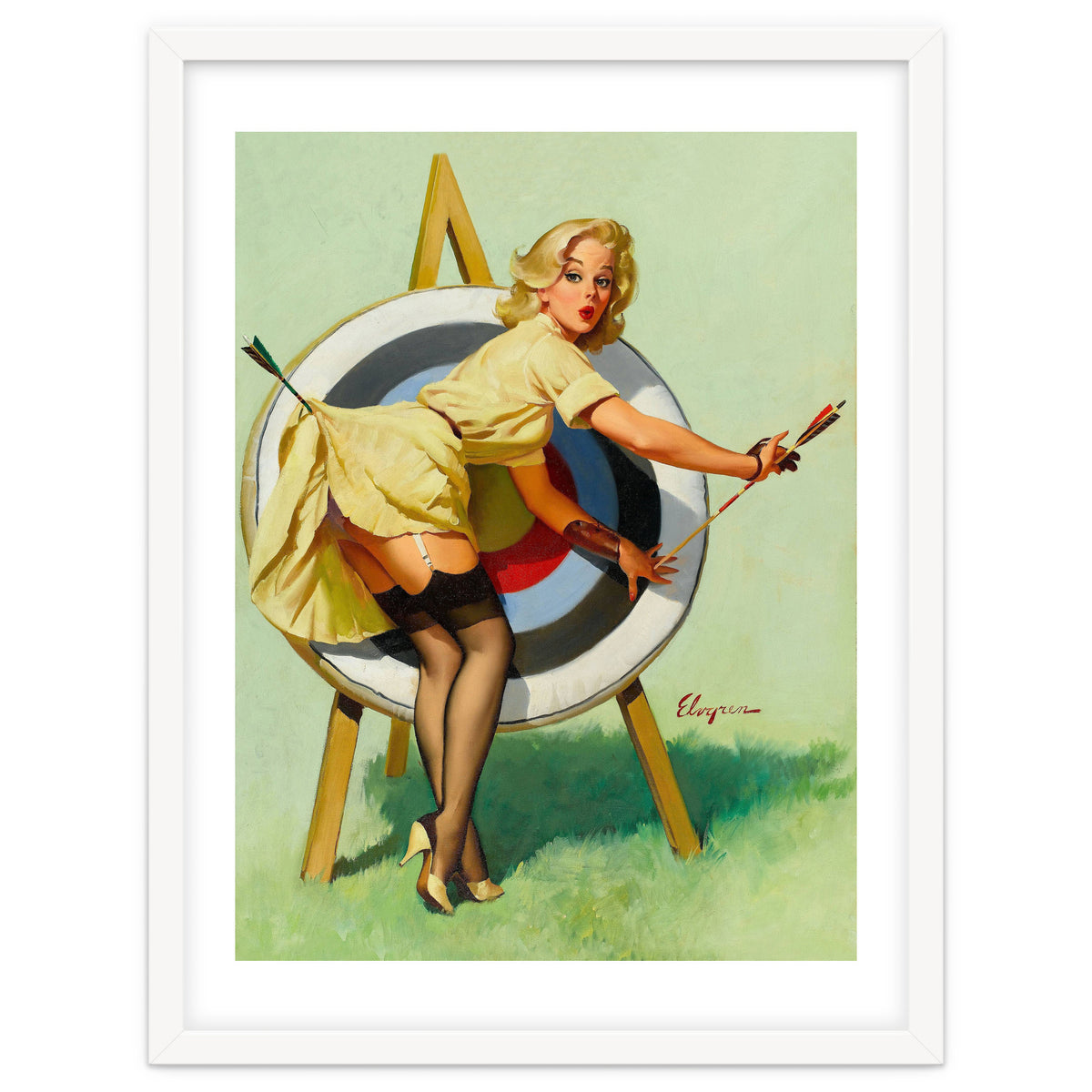 Pinup Sexy Girl On A Target
