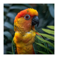 Close Up Of A Colorful Sun Conure Parrot (Print Only)