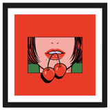 Pop Art Cherry Bold Lips With A Classic Design thumbnail