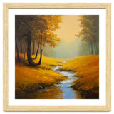 Golden Autumn Forest Path with Winding Creek thumbnail