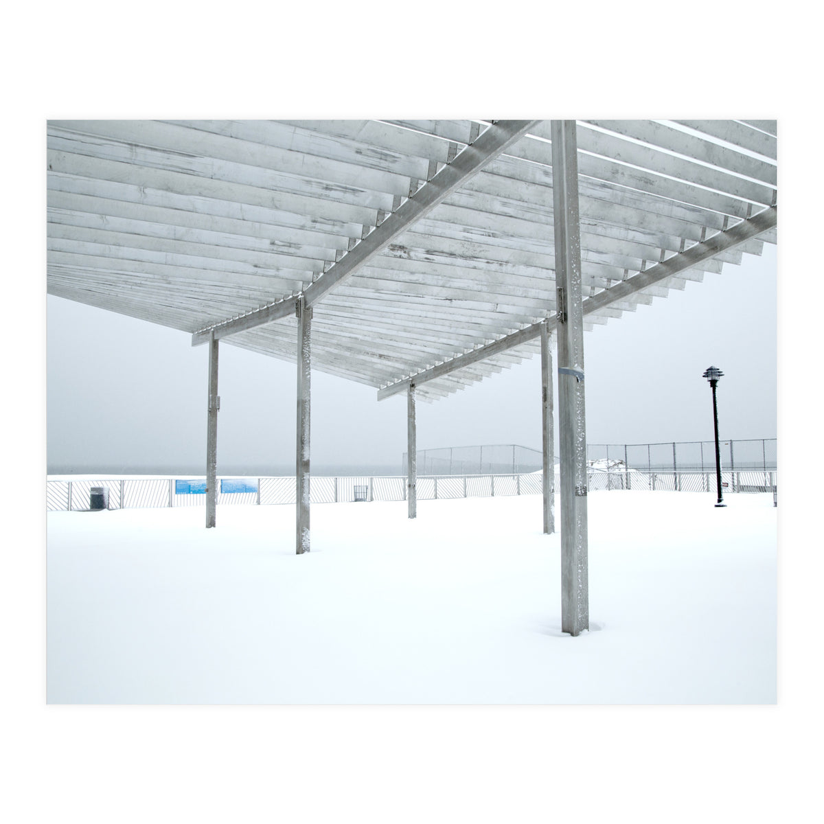 Sunshade site in the winter beach (Print Only)
