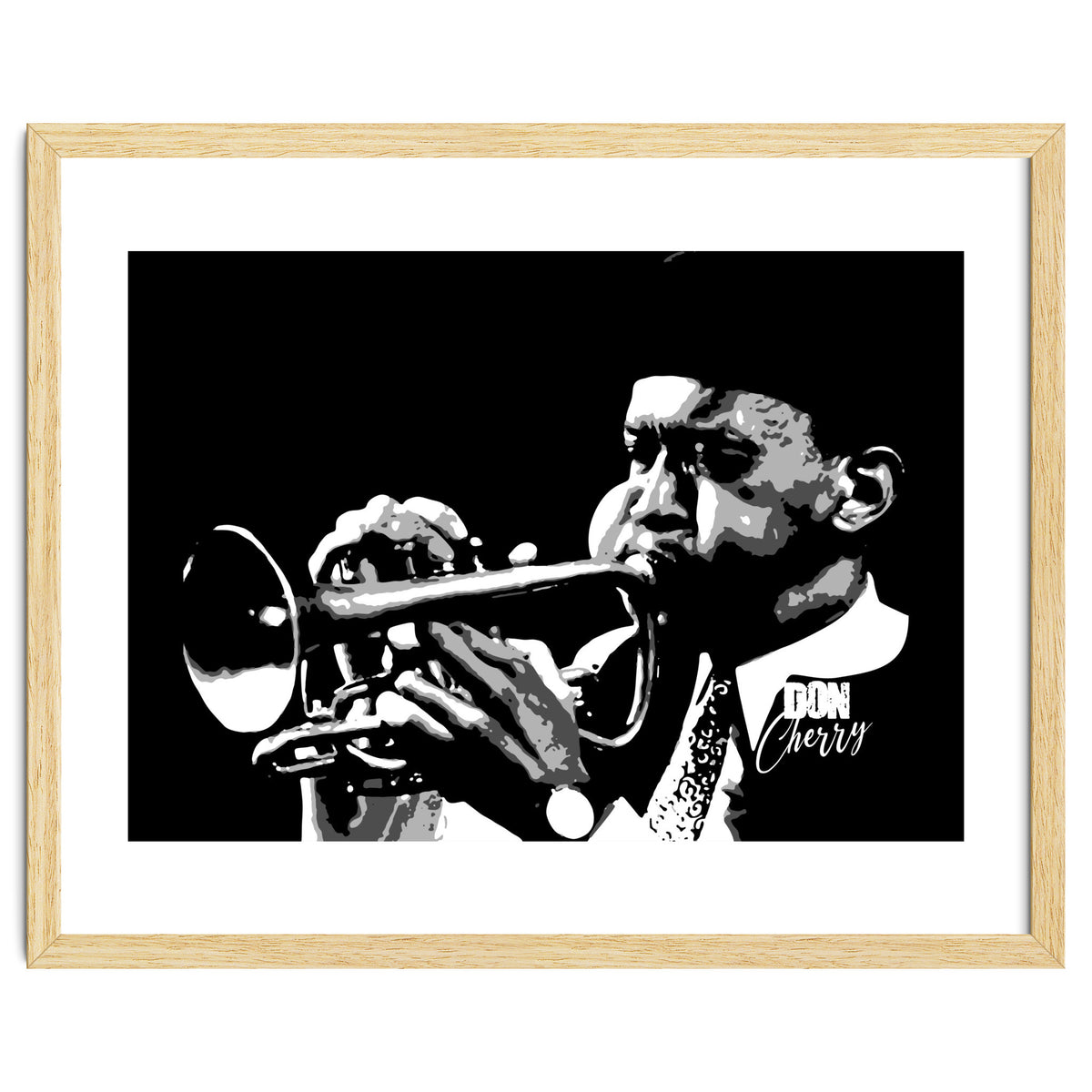 Don Cherry American Jazz Trumpeter in Grayscale