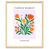 Hamburg Flower Market - Vibrant Modern Folk Art Print thumbnail