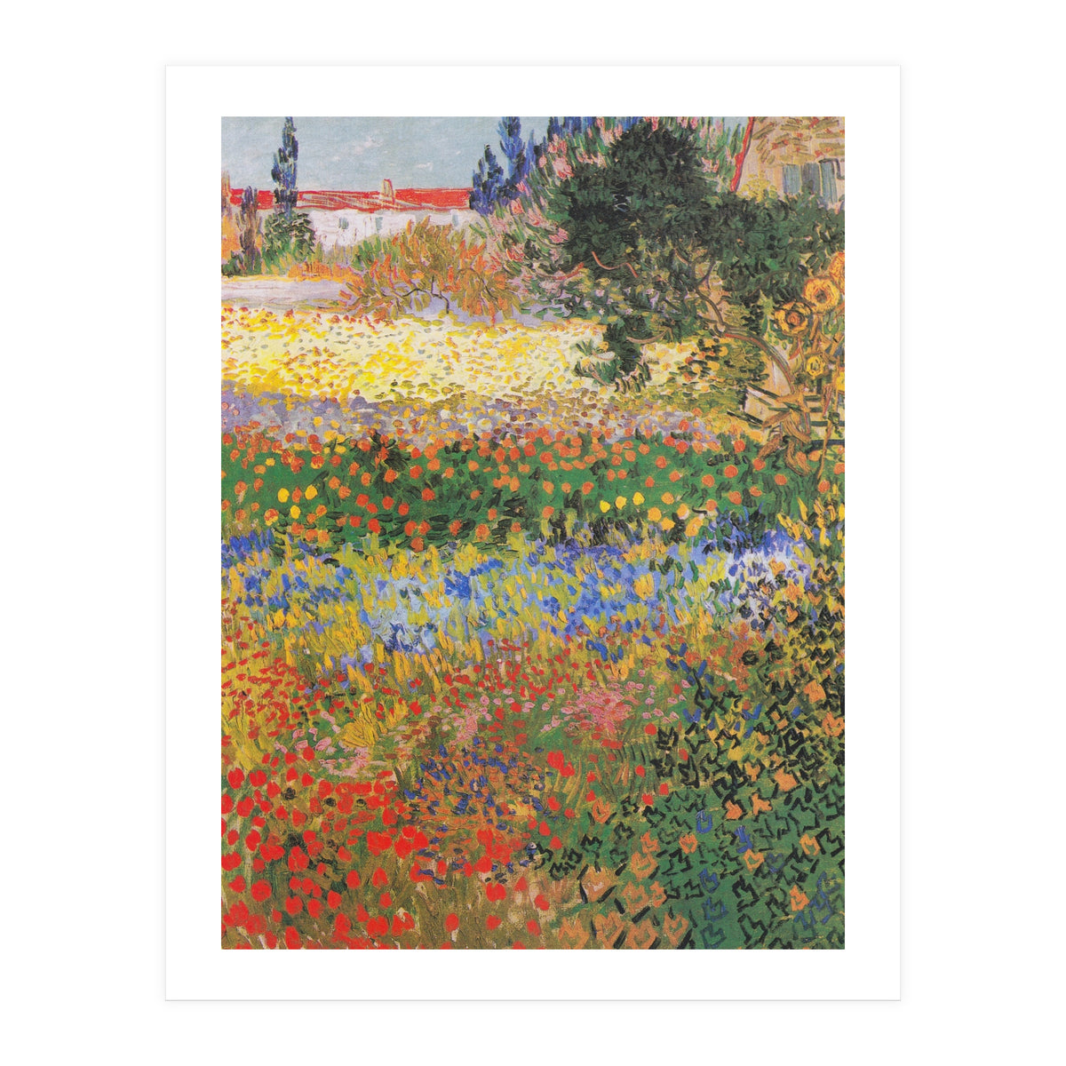 Vincent van Gogh – Flowering Garden – Classic Floral Masterpiece (Print Only)