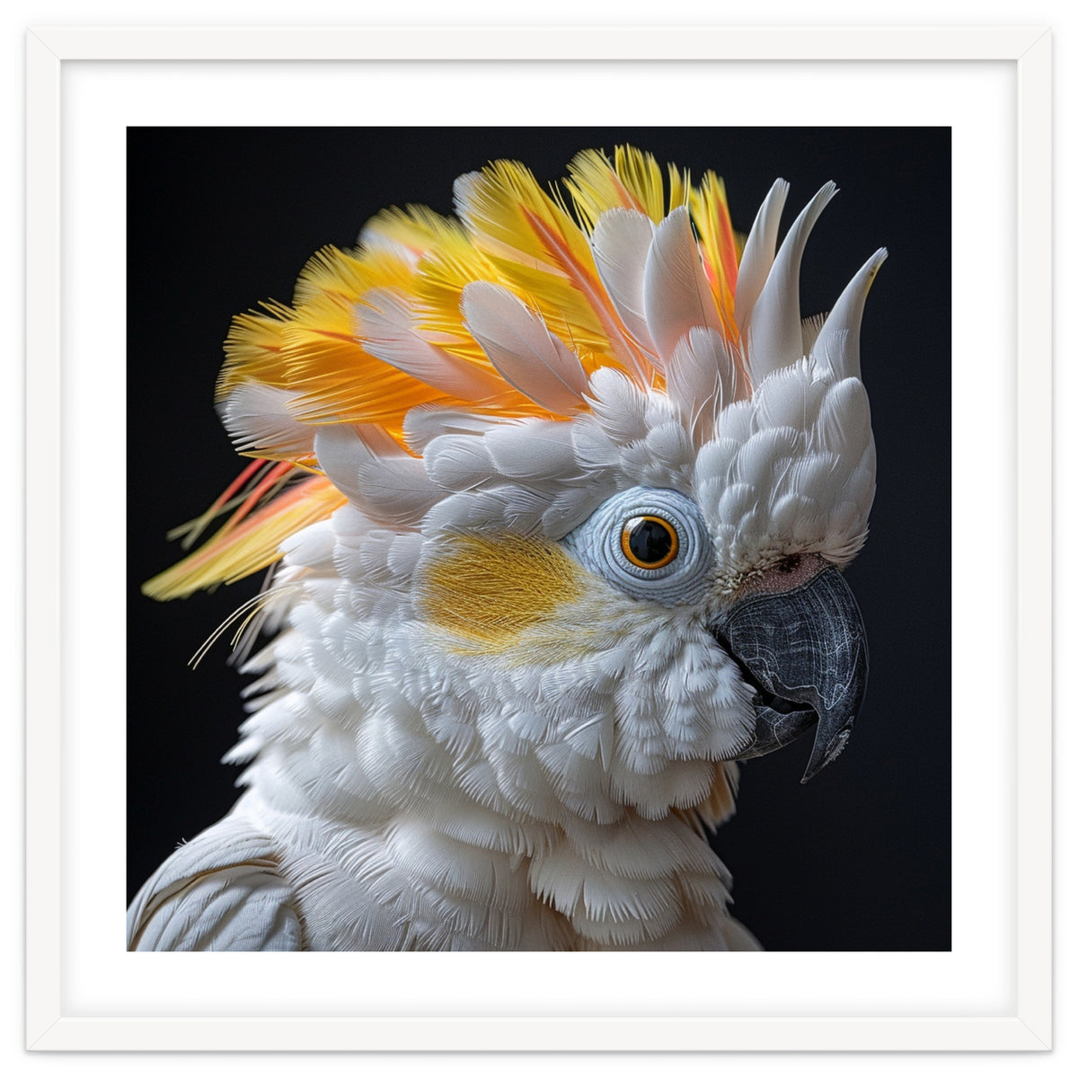 Close Up Of A Cockatoo Parrot With Yellow Crest