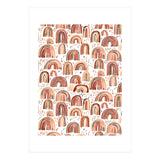Cute Watercolor Rainbows Terracota (Print Only) thumbnail