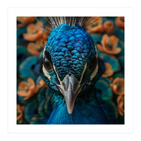 Close Up Portrait Of A Peacock Head (Print Only)