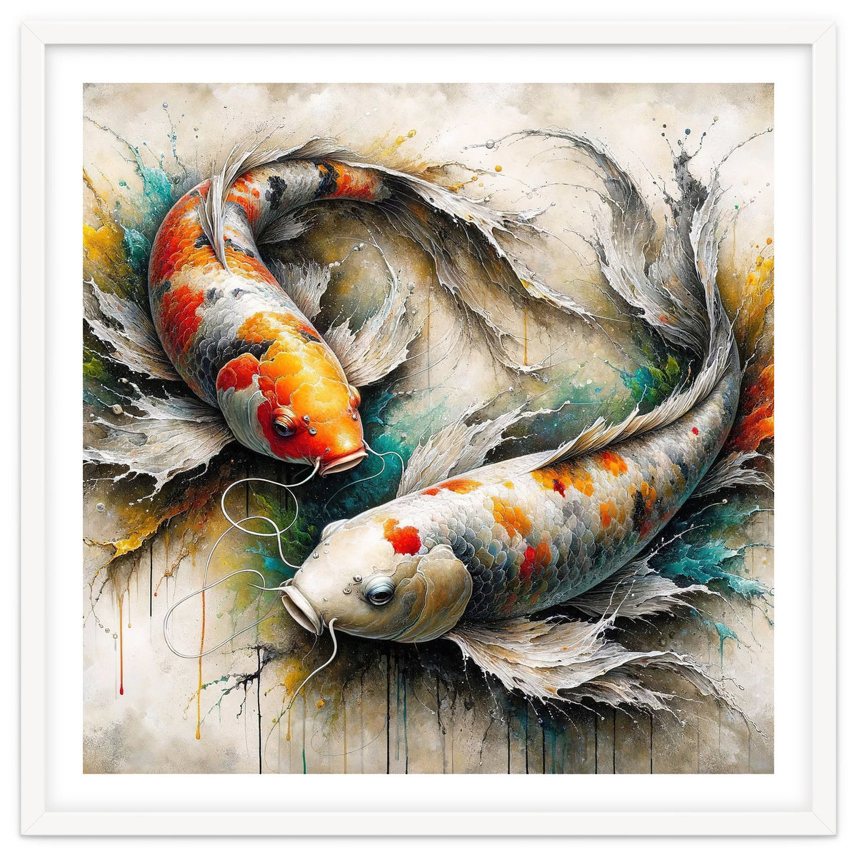 Watercolor Koi Fish Pair