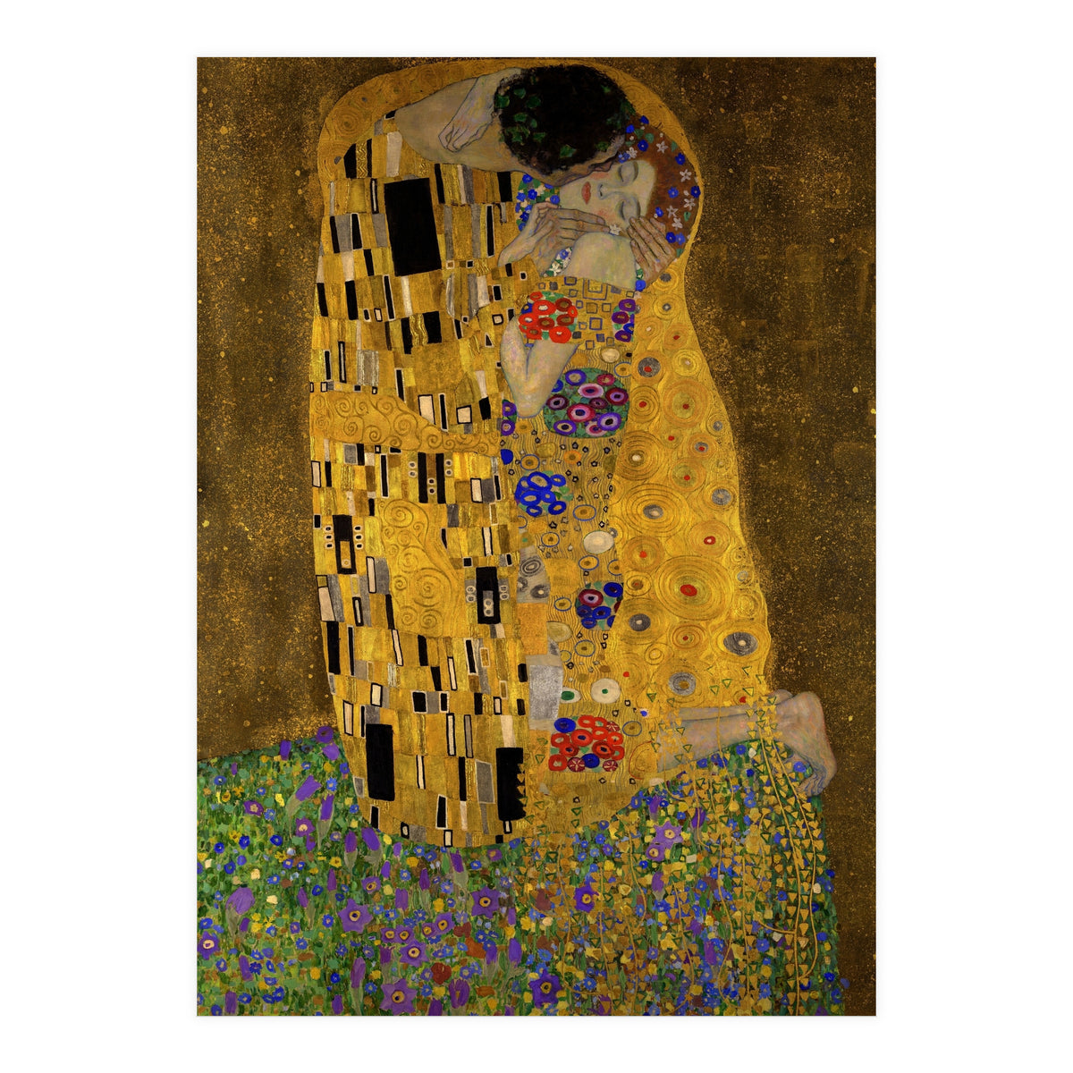 Gustav Klimt The Kiss Gold Romantic Art (Print Only)