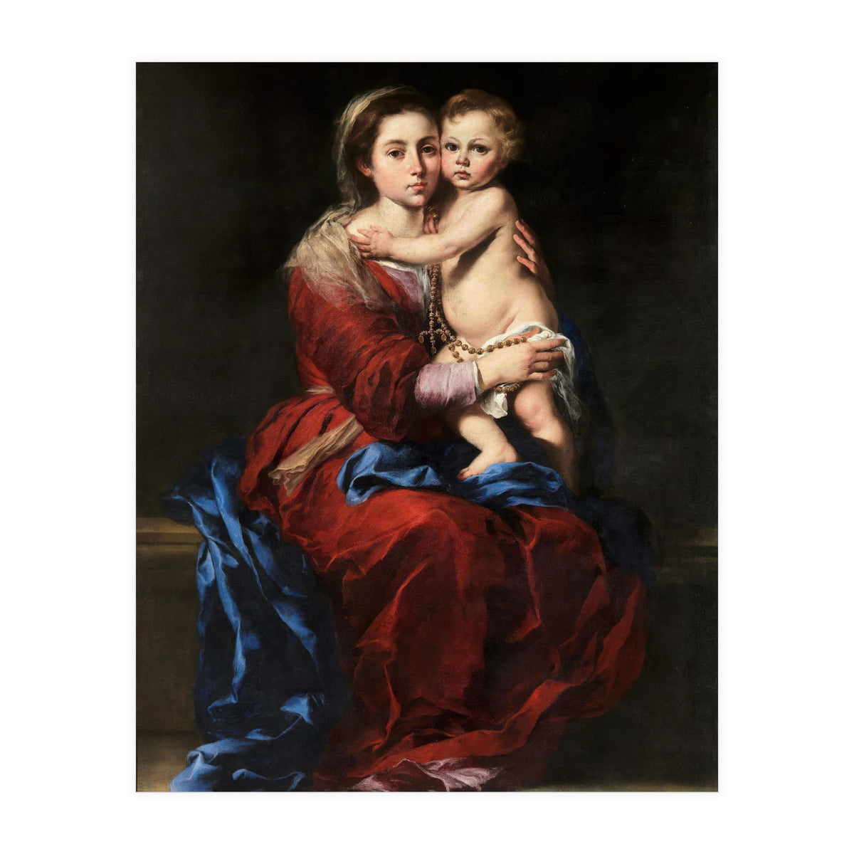 Bartolomé Esteban Murillo / 'Our Lady of the Rosary', 1650-1655, Spanish School, Oil on canvas. (Print Only)