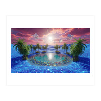 Oasis of Dreams: Surreal Tropical Landscape (Print Only)