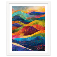 Vibrant Abstract Patchwork Landscape Art
