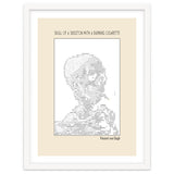Skull Of A Skeleton With A Burning Cigarette Vincent Van Gogh Ascii Art thumbnail
